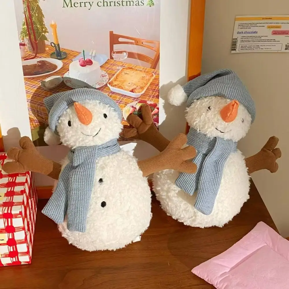Милая мягкая кукла-снеговик саами плюшевая игрушка с шарфом и шапкой милая
