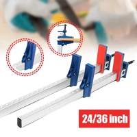 24 36 48 inch aluminum f clamp bar heavy duty holder grip quick release parallel adjustable guide rail fixture woodworking tool