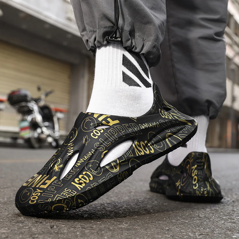 Летние мужские сандалии нескользящие тапочки для ванной комнаты модная