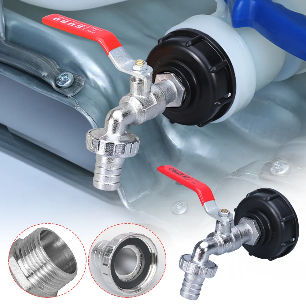 

1000L IBC Tank Tap Adapter Coarse Thread Connector 1/2" 3/4" Water Coupling Adapter Garden Home Replacement Valve Fitting