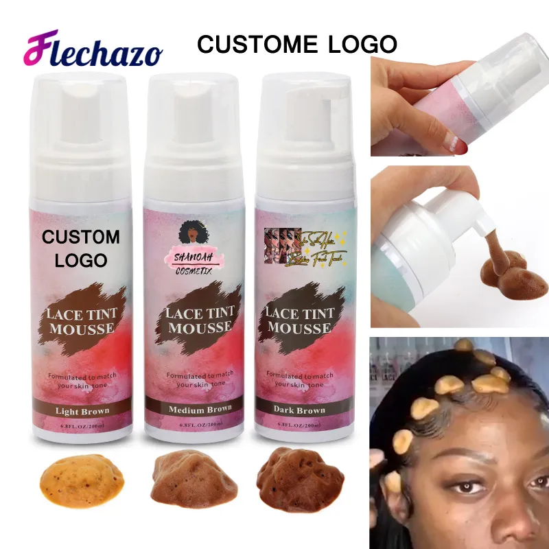 

Tinted Lace Aerosol Mousse With Logo Customize Quick Dry Waterproof No Residue Lace Tint Mousse For Lace Wigs (200Ml 3 Colors)