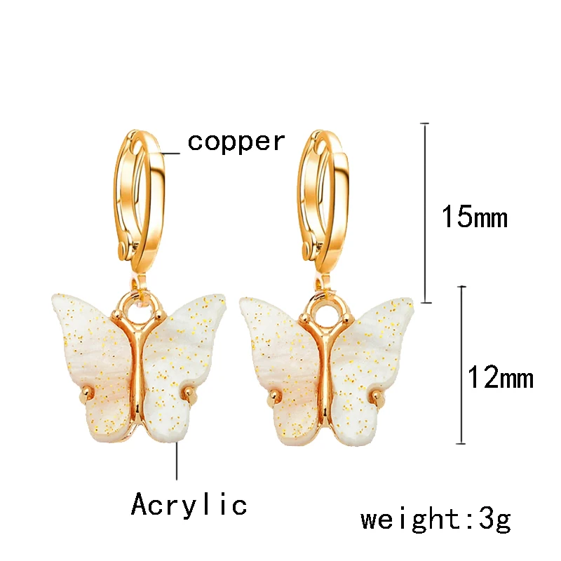 Женские серьги-кольца из акрилового сплава в форме бабочки 2 7 см пары |