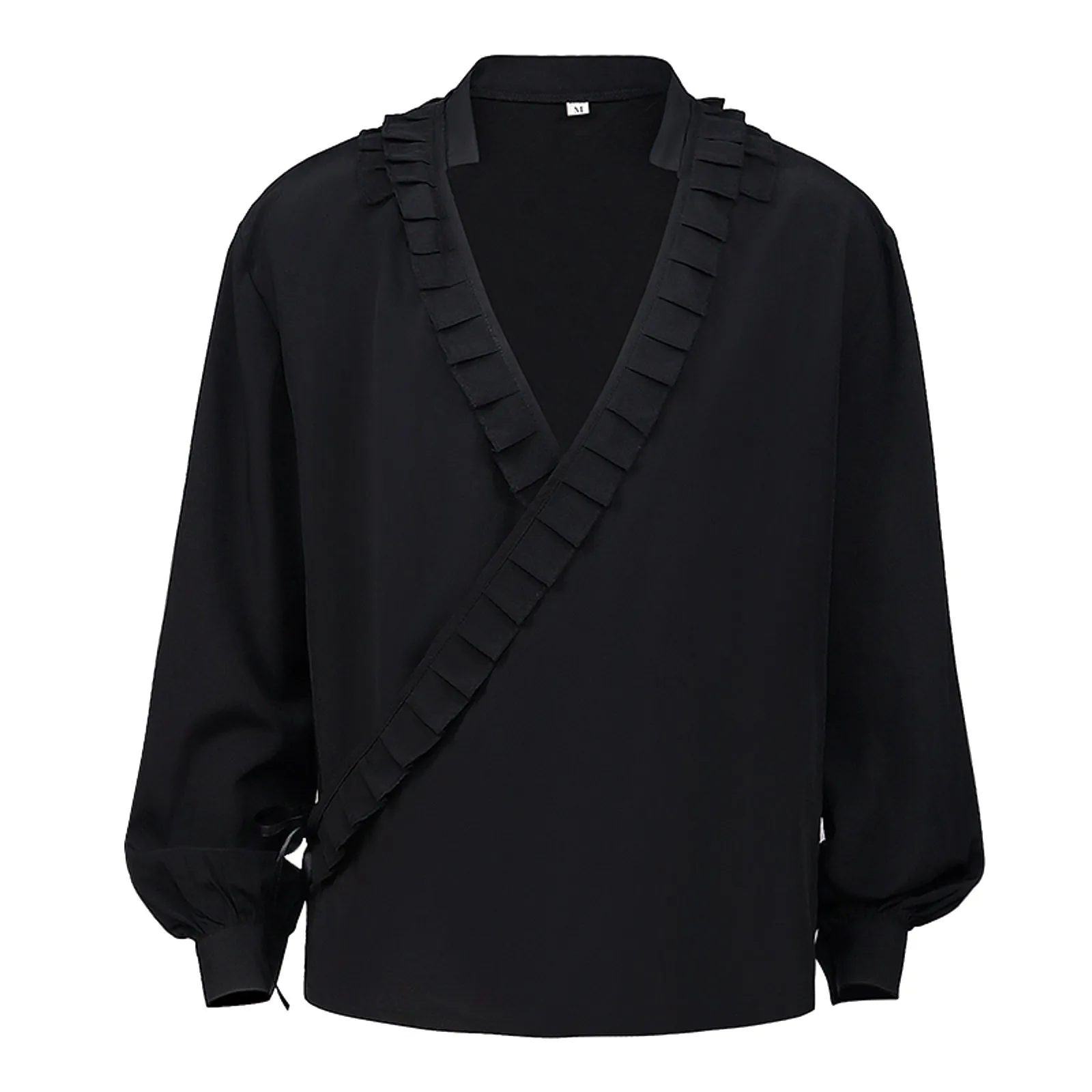 

Мужская рубашка с длинным рукавом, Готическая рубашка в Королевском Стиле с оборками, джентльменская рубашка в стиле эпохи Средневековья, стимпанк