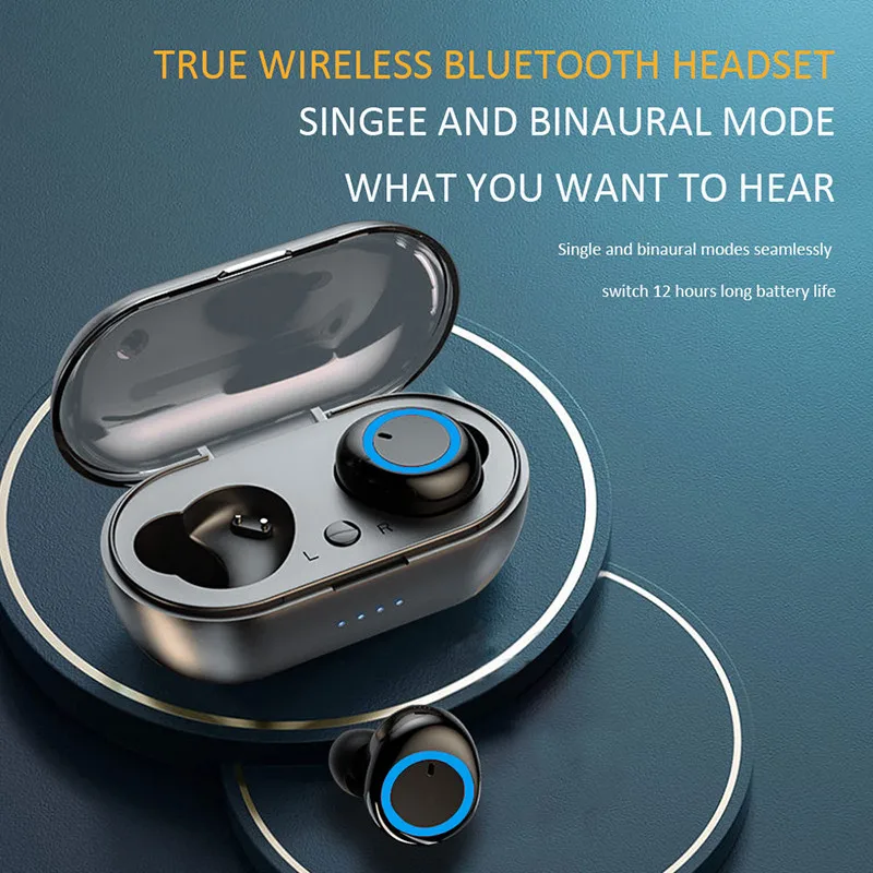 Origina Y50 TWS 5.0 Wireless Bluetooth Earphones Handfree Headset Game E-Sport Headphone Waterproof Earbuds Airbuds Ear Pod 2023