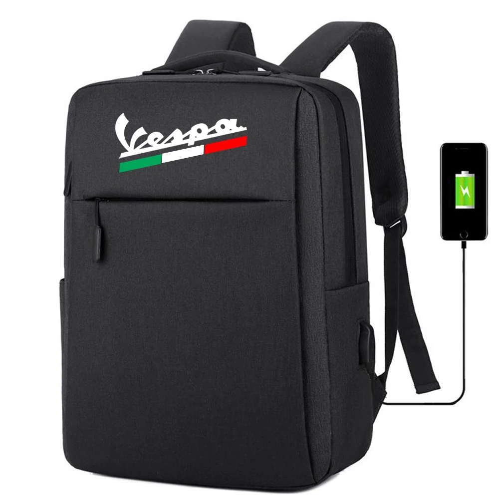 FOR Vespa New Waterproof backpack with USB charging bag Men's business travel backpack