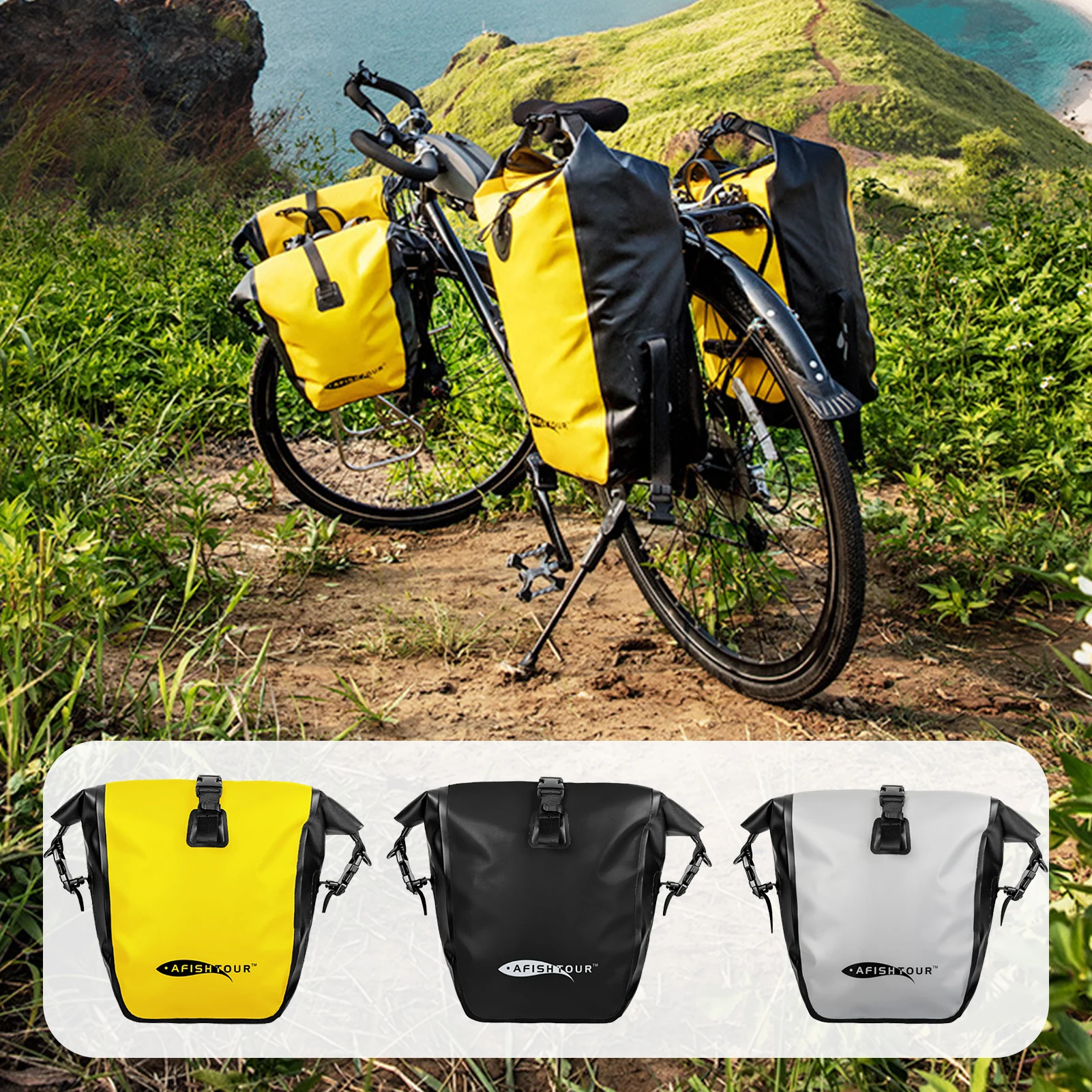 

2022 New 15L Waterproof Bicycle Pannier Bag Bike Accessories Portable Bike Bag Trunk Pack Cycling Travel Cycling Bag