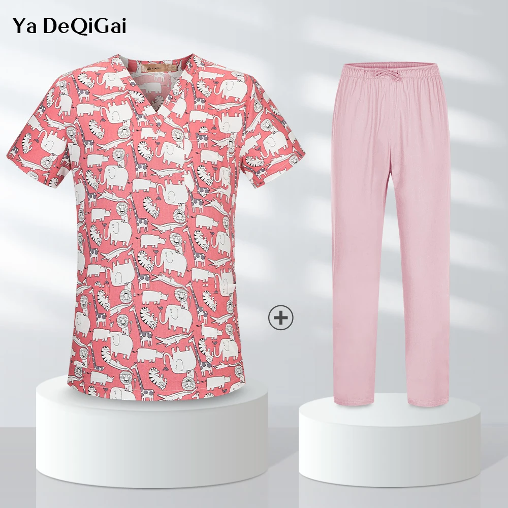 

Спецодежда для ухода за домашними животными, униформа унисекс для врачей, Униформа с мультяшным принтом для салона красоты, рабочая одежда, ...