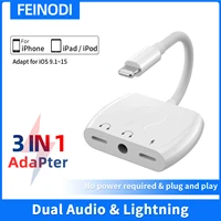 lightning to 3 5mm headphone jack audio adapter earphone splitter adapter with charging port aux cabledongle for ipad phone13 1