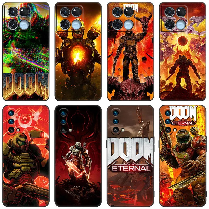 Doom Game ETERNAL Black Phone Case For OnePlus 11R 10T 10R 9RT 8T ACE 2V Pro Nord 2T N10 N100 N20 N200 CE2 Lite 5G Soft Cover
