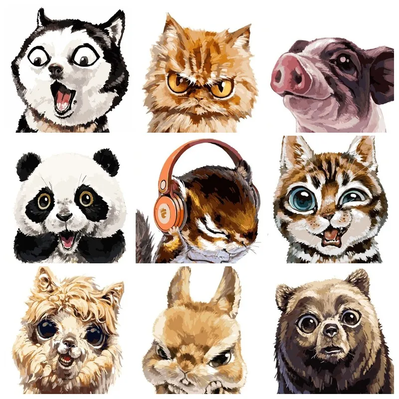 

Funny Animals DIY Diamond Painting Cross Stitch Cartoon Diamond Embroidery Mosaic Birthday Gift Easy-to-do Kids Diamond Painting