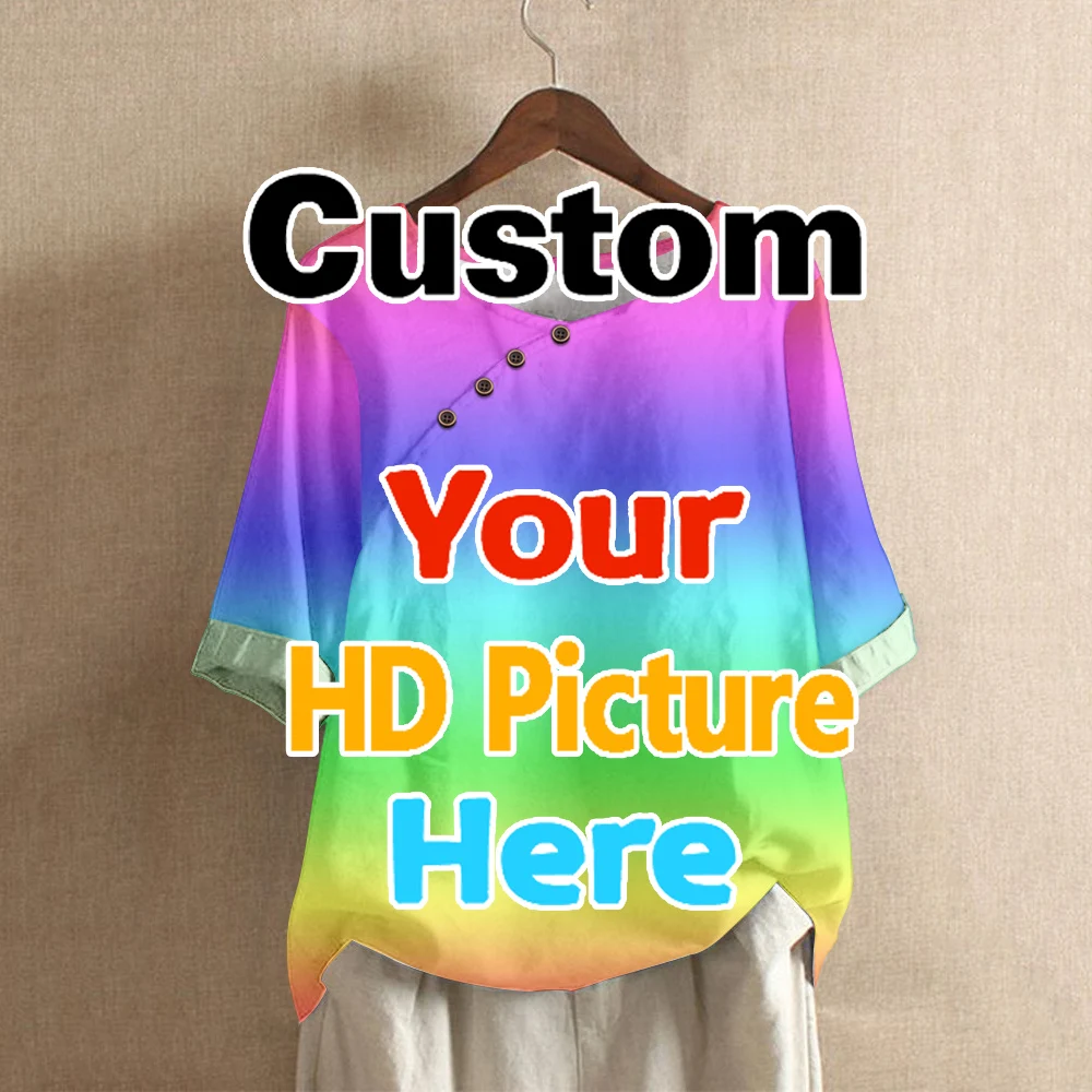 OGKB 3D печать на заказ дропшиппинг женская рубашка оверсайз под Повседневная