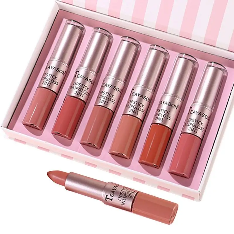 

Набор помады и блеска для губ с антипригарным покрытием матовый блеск для губ подарок на день рождения для друга или вашей подруги или в кач...