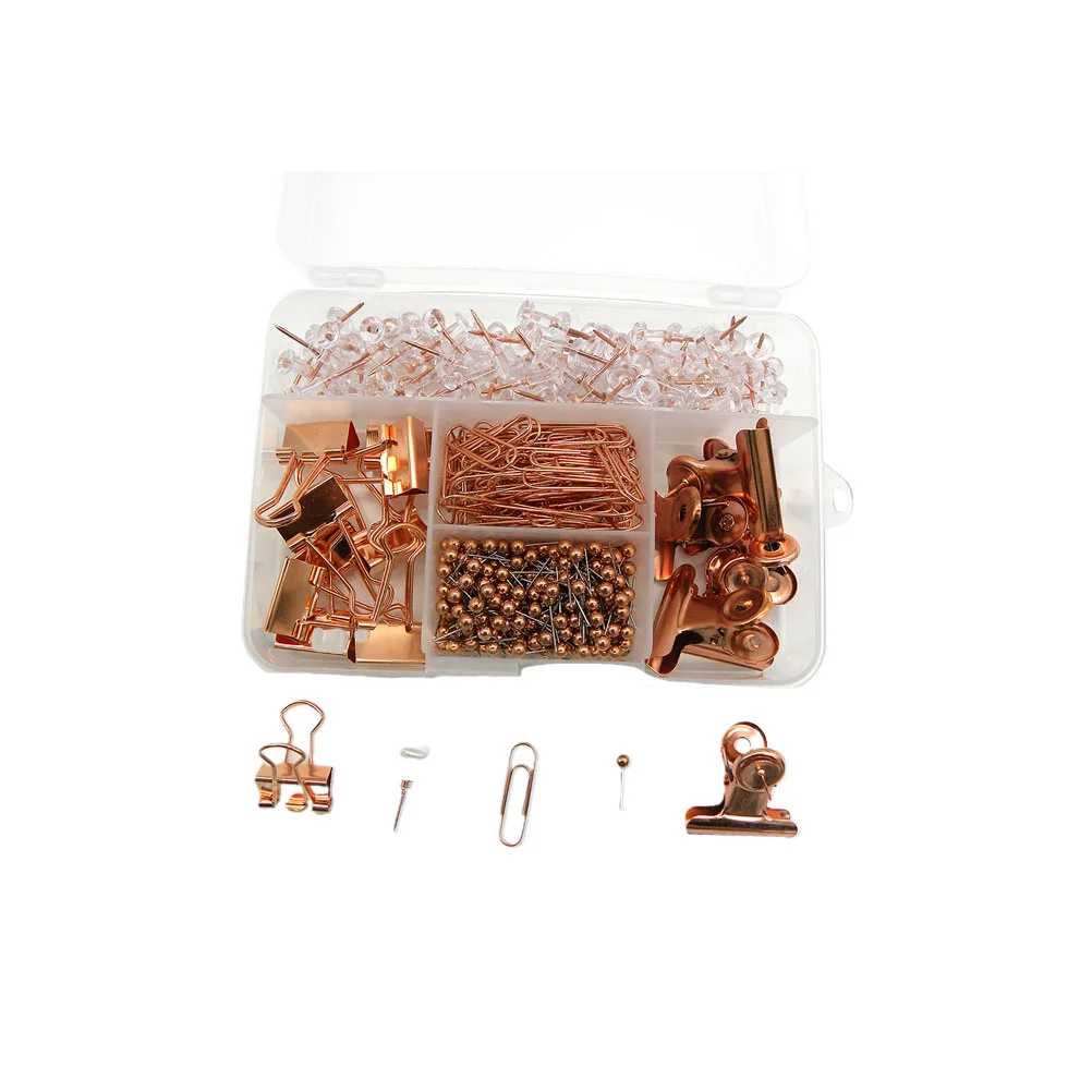 

500 шт., зажимы для бумаги, розовое золото