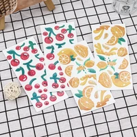fine flash laser film fruit stickers removable stickers n times stickers decorative stickers orange cherry basic shape