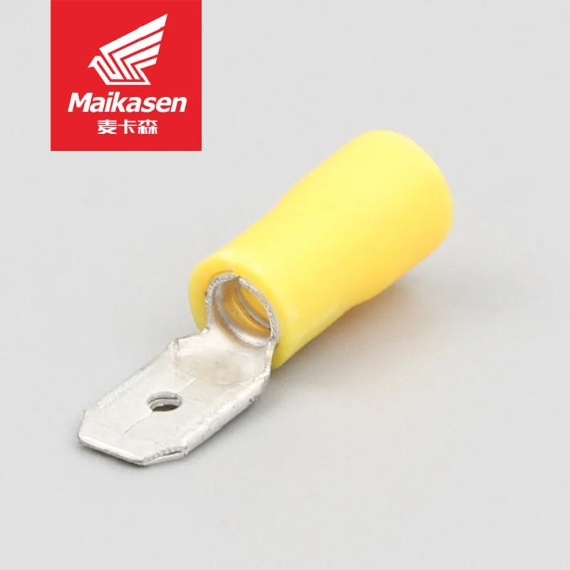 100PCS MDD5.5-250 Maikasen Brand Electrical Insating Male Wire Terminal Connector | Terminals