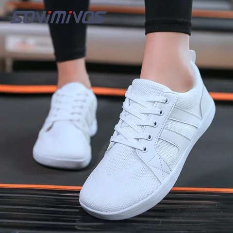 Кроссовки унисекс из дышащего материала, с широким носком, для бега