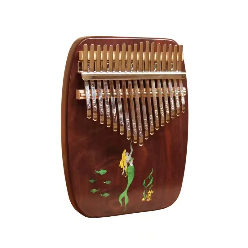 Mr.mai Mermaid 17 Notes Kalimba Finger Piano Walnut Solid Wood With Bag Accessories For Beginner