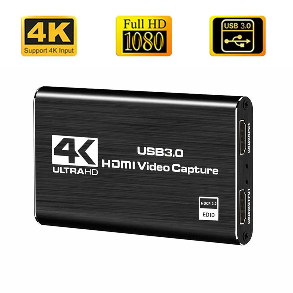 

Захват видеозаписи грузила в реальном времени 4K HDMI-совместимая карта захвата видео камера Видеокамера USB 3,0