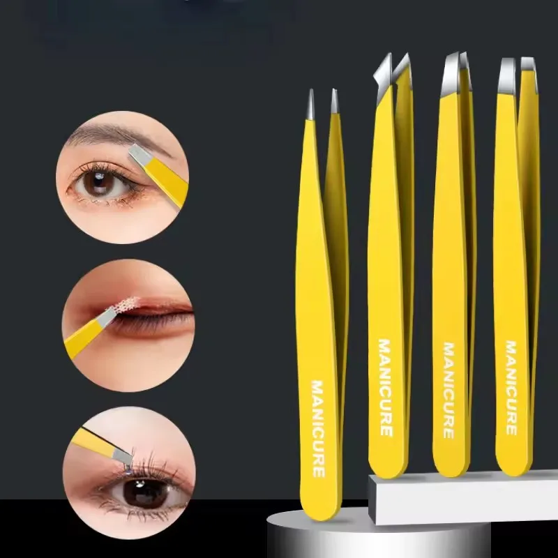 4 шт. пинцеты для бровей из нержавеющей стали