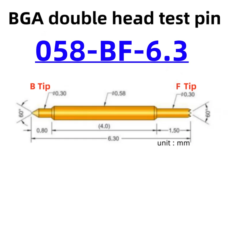 100 шт. двусторонний тестовый игольчатый измерительный щуп BGA полупроводниковый