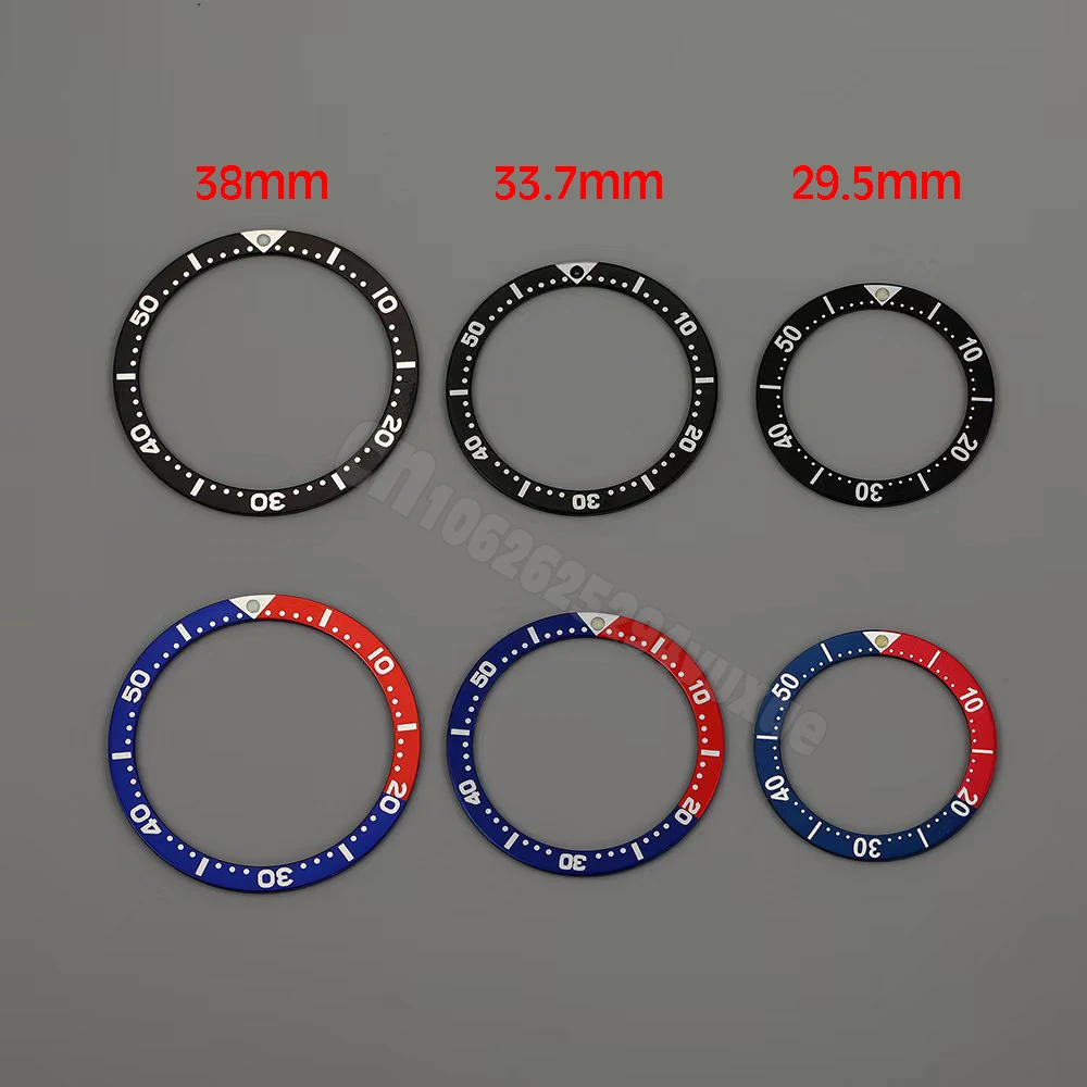 

38mm/33.7mm/29.5mm Flat Aluminum Green Luminous Beads Bezel Insert For Seiko 6306/09 SKX007 SKX009 SKX013 4205-014 Diver Watch