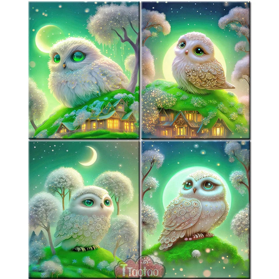 

Diy Cartoon Animal Cross Stitch Full Square Round Mosaic 5D Diamond Painting Owl Embroidery Picture Handicrafts Rhinestone Decor