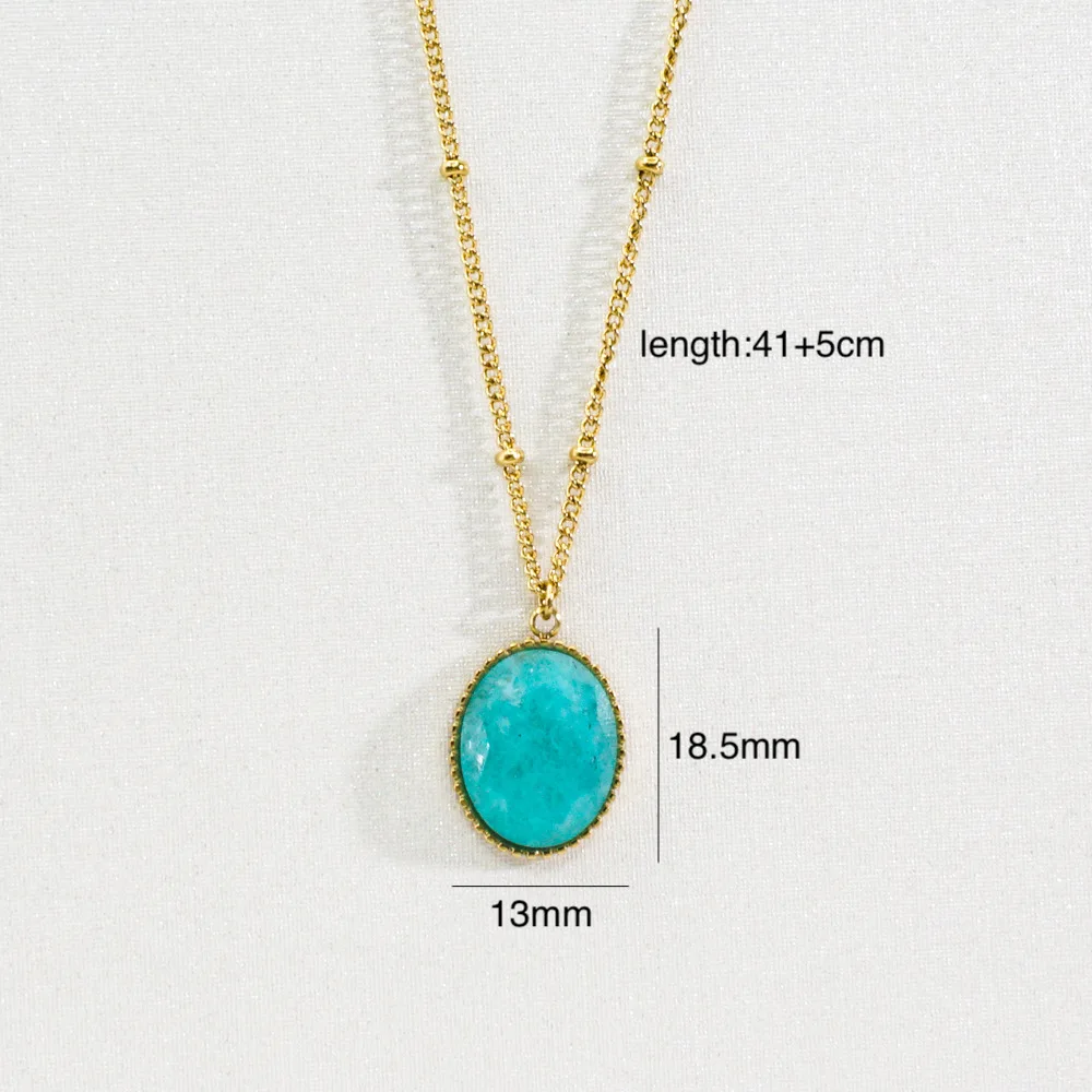 V. Подвеска из нержавеющей стали с натуральным камнем и звездой 14-каратного