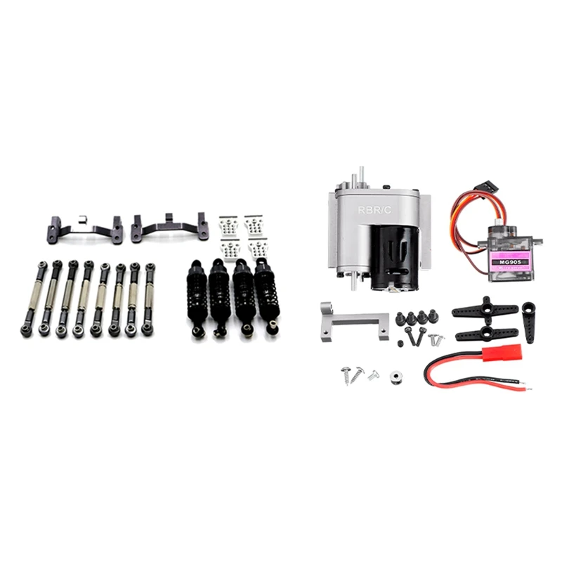 

2 Set RC Car Part: 1 Set Pull Rod Tie Rod Pull Rod Base Shock Absorber & 1 Set 2 Speed Transmission Speed Change Gearbox