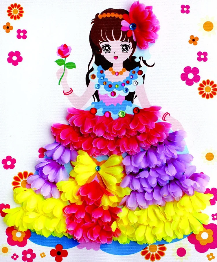 

Handmade flower painting children's DIY creative art decoration toys 16 patterns mixed