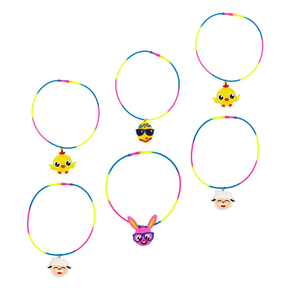 

Easter Necklace Necklaces Silicone Choker Kids Animal Supply Toys Cuteegg Cartoon Party Toy Pendantdress Set