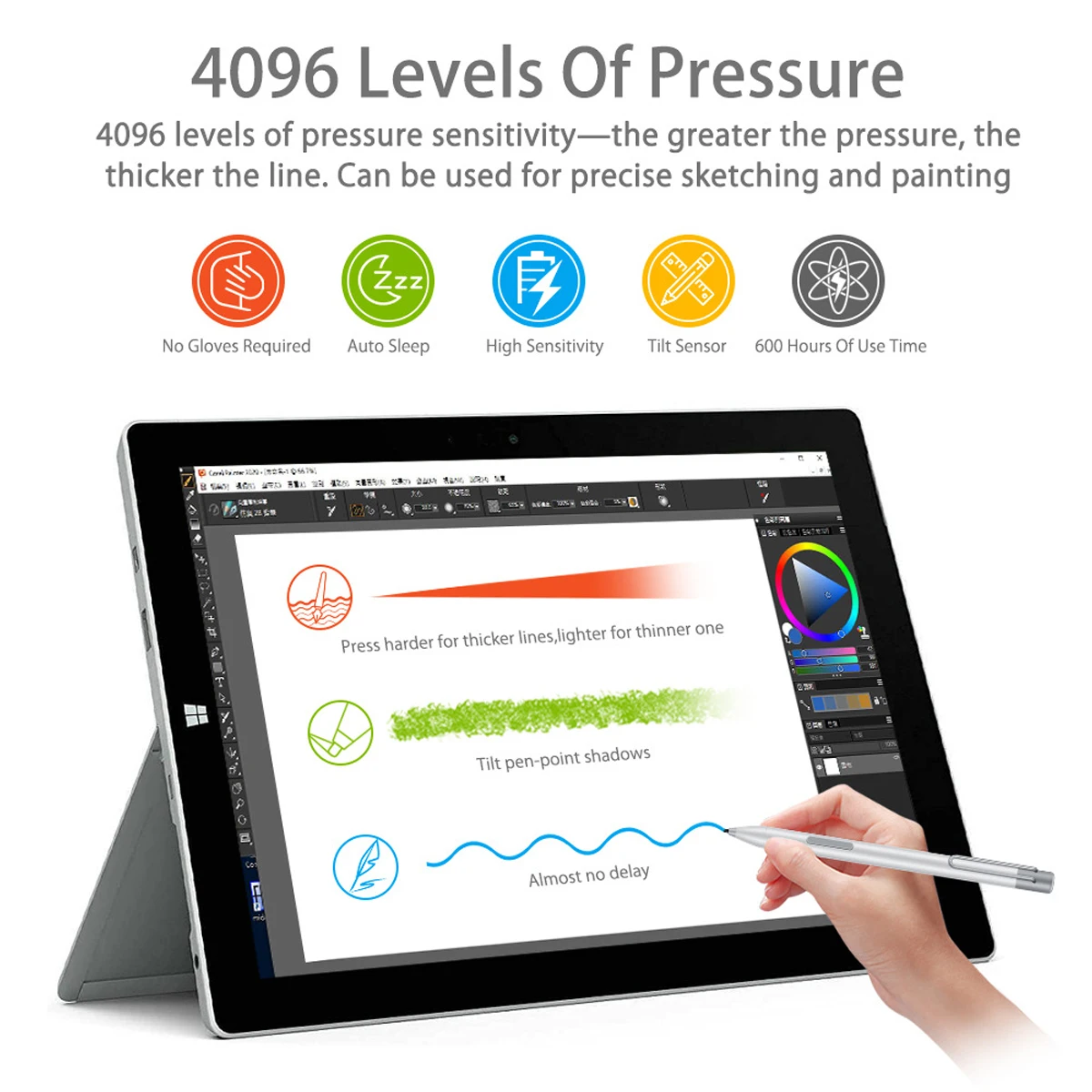 Стилус для Microsoft Surface Pro 7 6 5 Go Book 3 смарт-ручка ноутбука в студии сенсорная ручка с