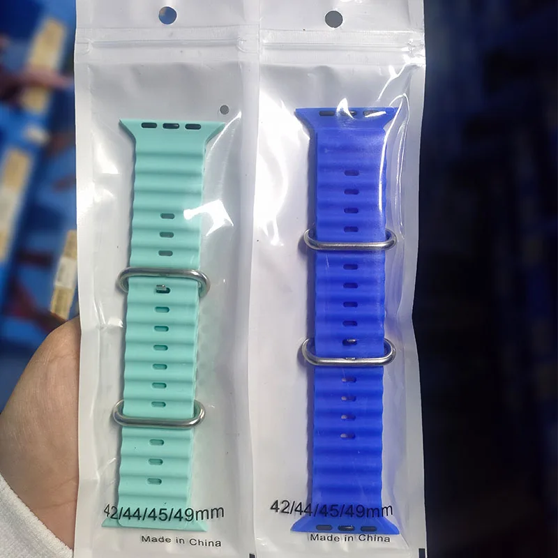 Ocean for Apple watch band 49mm 44mm 40mm 45mm 41mm 42mm 38mm correa silicone bracelet iWatch series 7 6 4 5 3 se Ultra 8 Strap