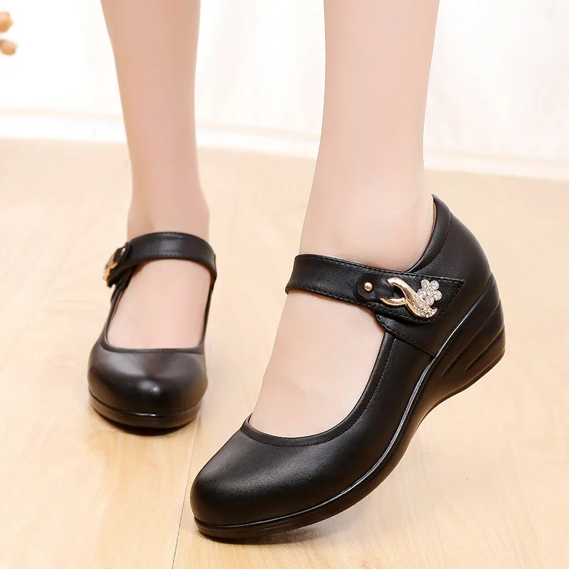 

Туфли женские из искусственной кожи с круглым носком, 4,5 см