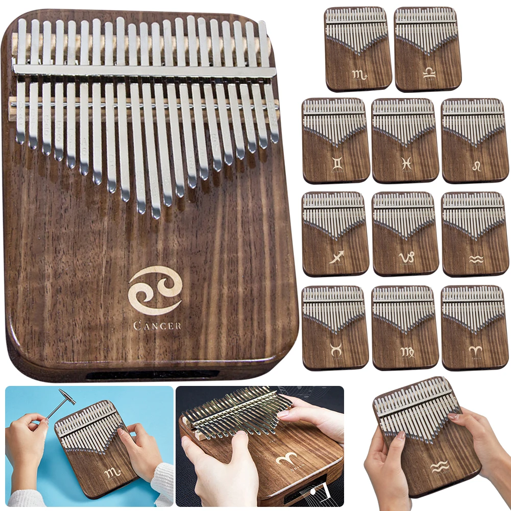 

21 Keys Kalimba Solid Wood Black Walnut Thumb Piano Constellation Style Musical Instrument for Kids Adults Beginners