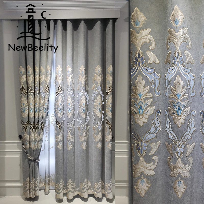 

Шторы в европейском стиле для гостиной, столовой, спальни светильник роскошные шторы из синели с вышивкой, французская фотография