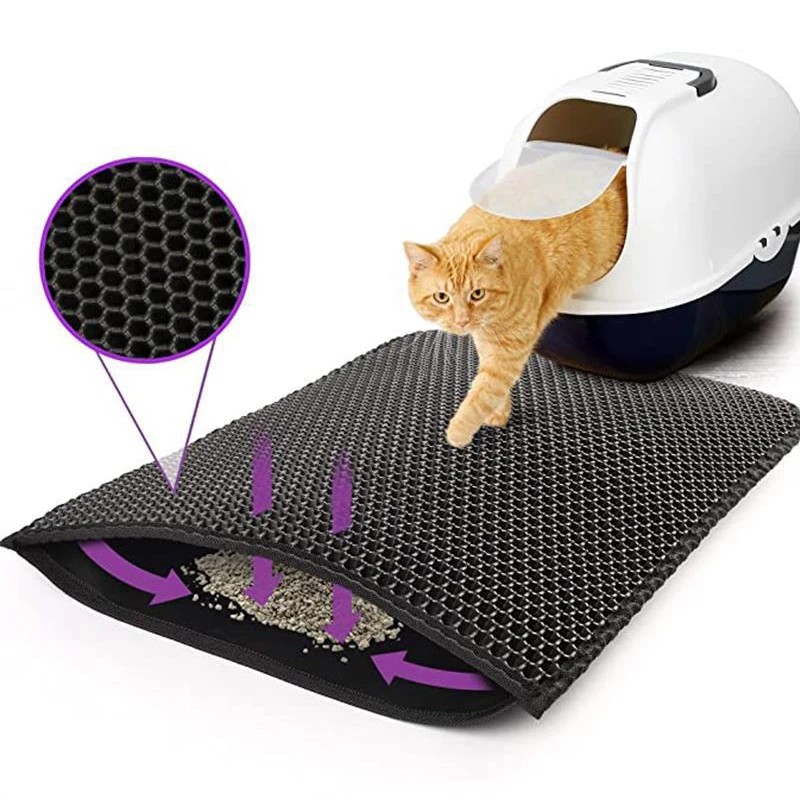 Водонепроницаемый коврик для кошачьего туалета складной двухслойный из ЭВА