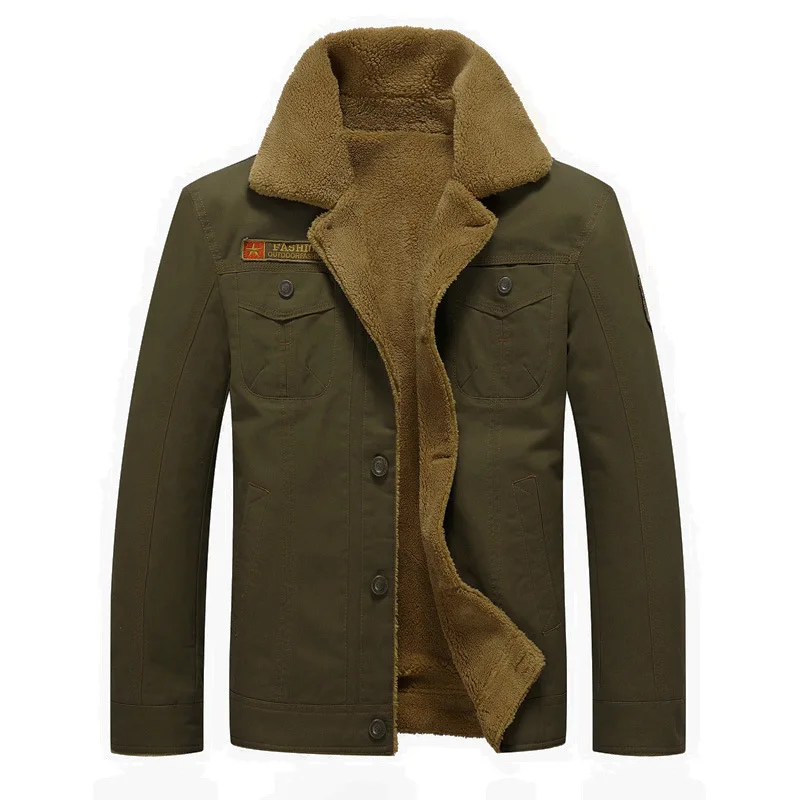 Winter Bomber Jacket Men chaqueta militar MA1 Jacket Warm Male fur collar Army Jacket tactical Mens Jacket Size 5XL