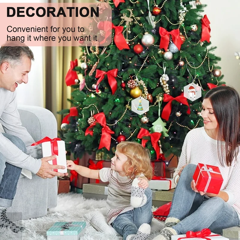 20 шт. 3-дюймовые прозрачные шестигранные акриловые рождественские украшения