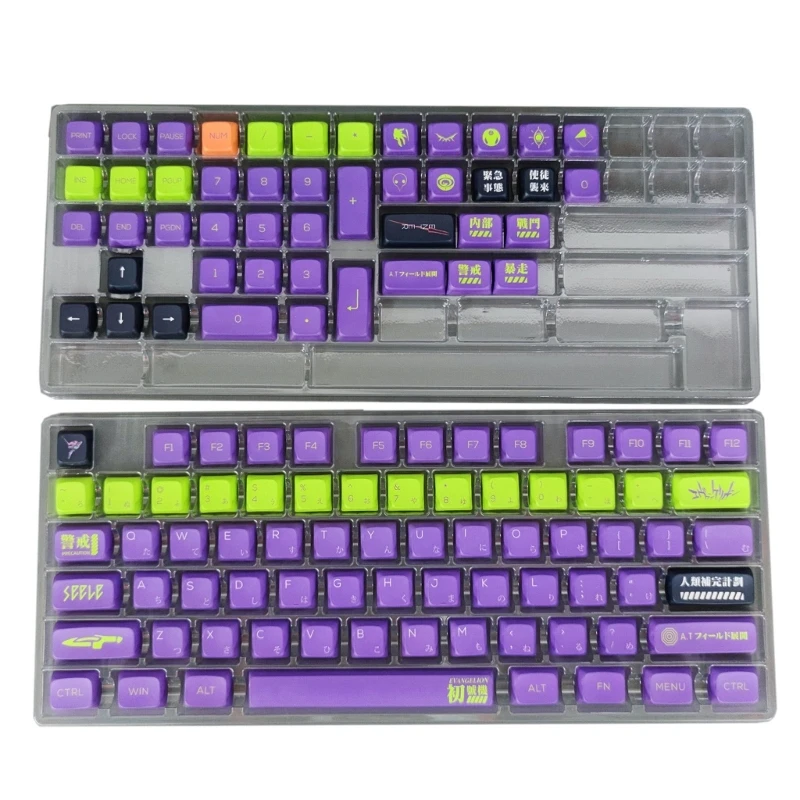 

1 Set PBT Keycaps XDA Profile DYE-SUB EVA Initial Game Keycap Set For Mechanical Keyboard EVA Initial Game Theme Drop Shipping