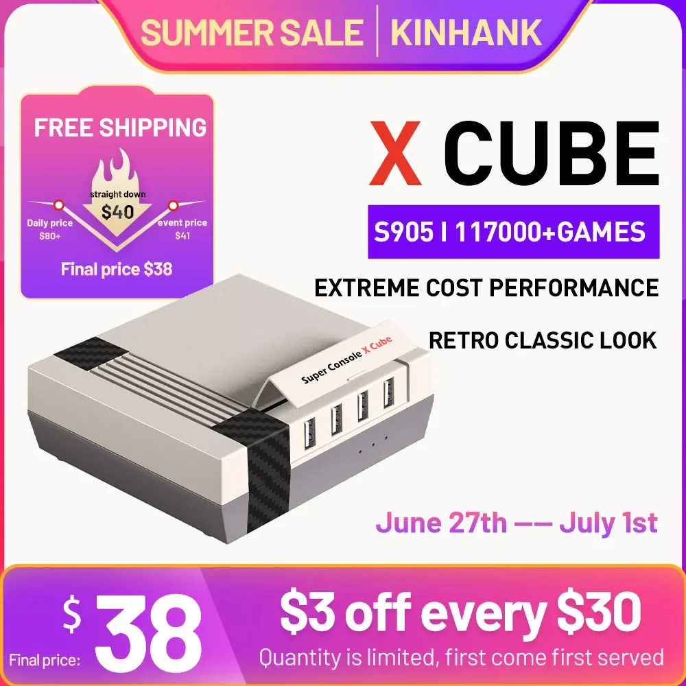 

Super Console X Cube Retro Video Game Console Built-in 50+ Emulators with 117000+Games for PSP/PS1/N64/DC/MAME with Controller
