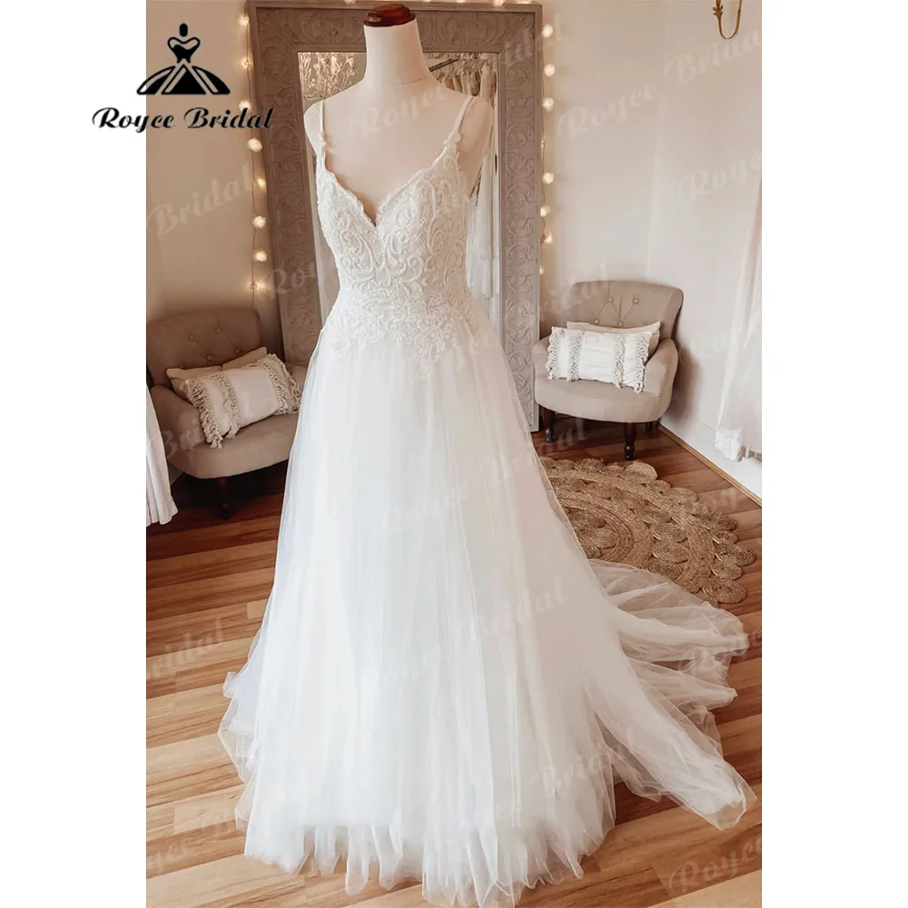 

Женское винтажное свадебное платье It's yiiya, белое ТРАПЕЦИЕВИДНОЕ ПЛАТЬЕ на тонких бретельках с V-образным вырезом в стиле бохо на лето 2023