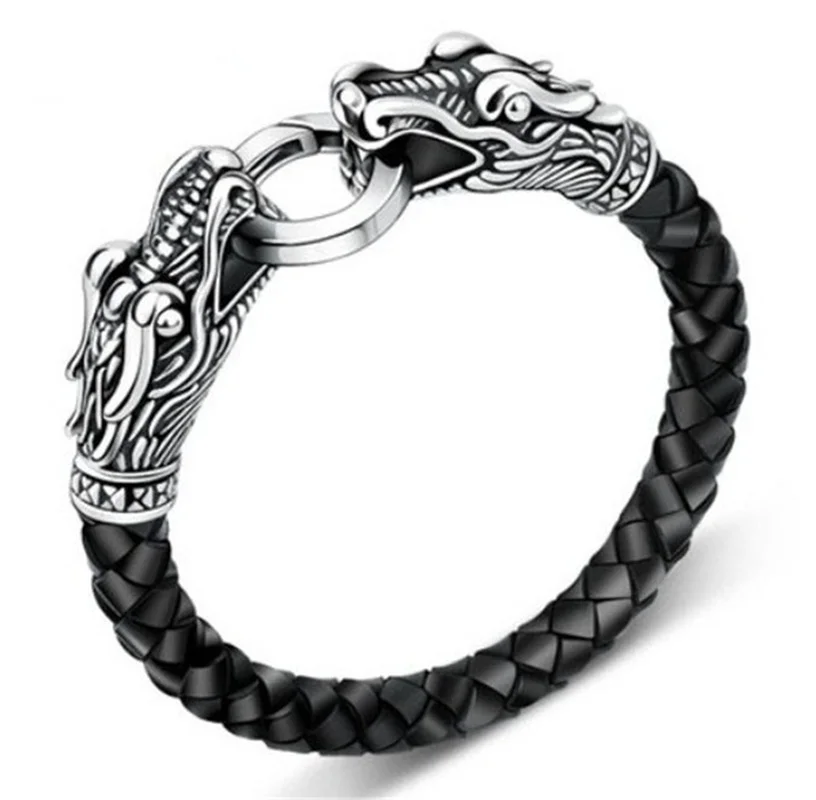 

Domineering Faucet Bracelet Black Leather Braided Bracelet Fashion Punk Bracelet Men Women Unisex Jewelry Gifts