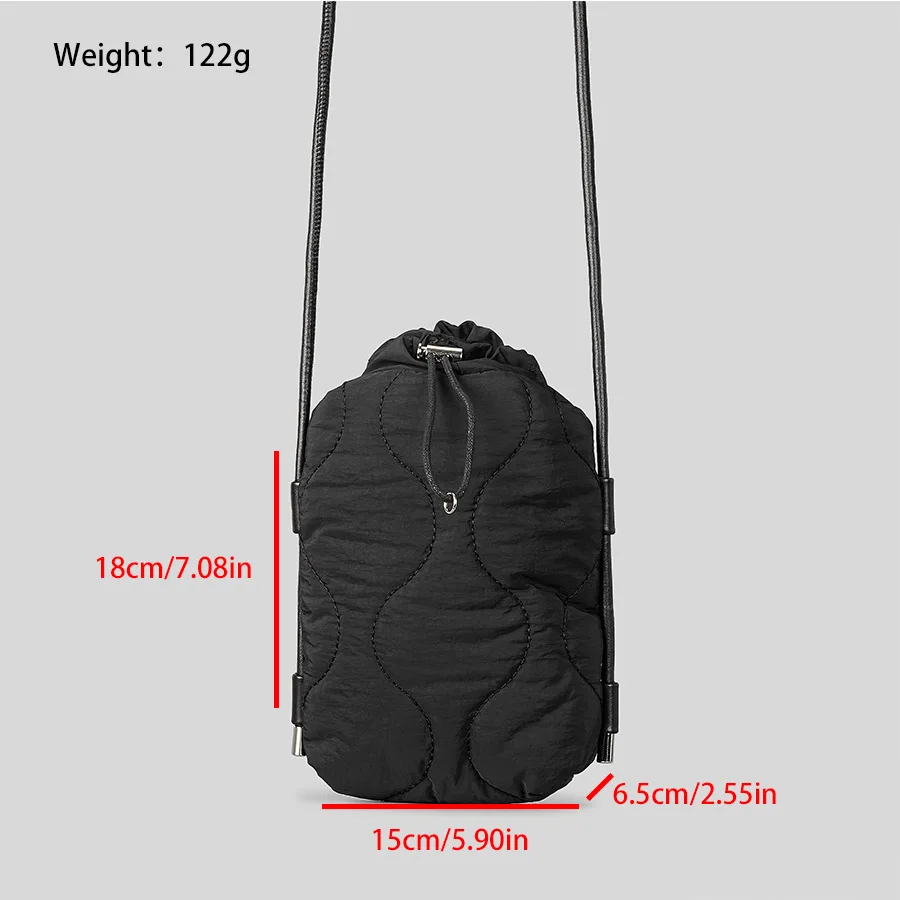 Fashion Quilted Padded Crossbody Bags for Women Designer Down Cotton Shoulder Bag Casual Nylon Messenger Bag Small Phone Purses
