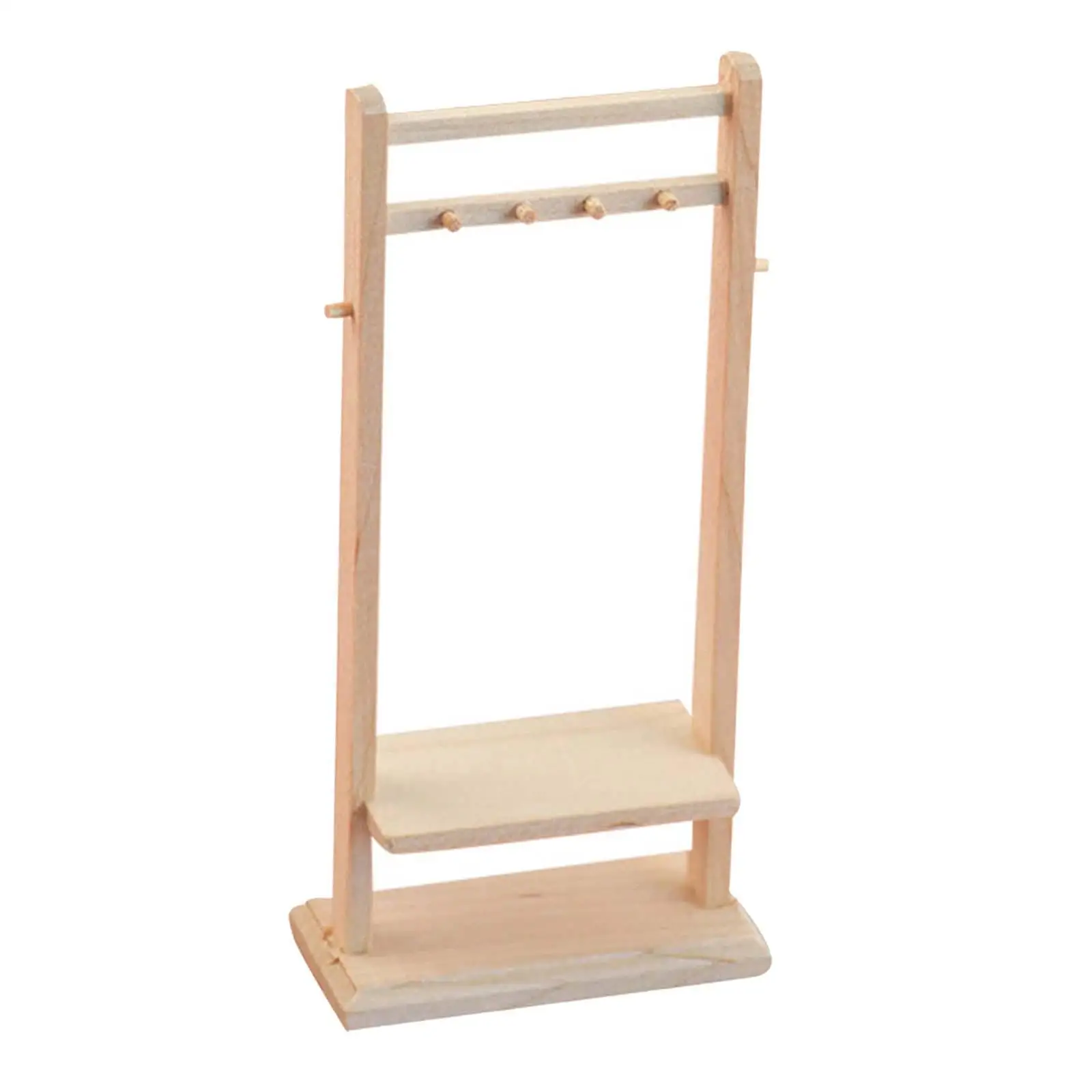 

Dollhouse Clothing Hanger Unpainted Miniature Furniture Handmade Miniature Wardrobe for Accessories Micro Landscape Diorama