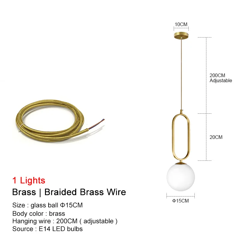 

OKUDO Стеклянная люстра, латунь, белый