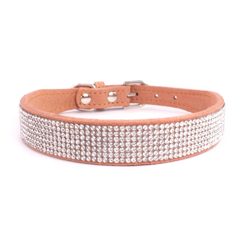 

Suede- Leather Dog for CAT for rhinestone Collar Crystal Diamond- Pet Dog Puppy Drop Shipping