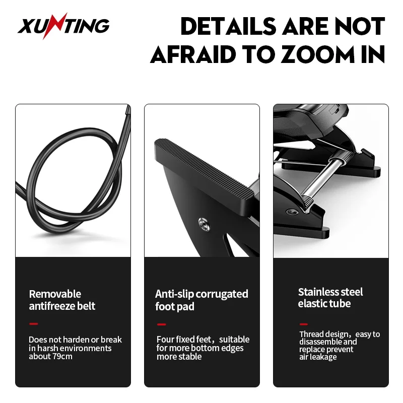 Xunting Bike Floor Foot Pump Portable Air Ball Bicycle Motorcycle Car Double Barrel Pedal High Pressure Bomba Bicicleta | Спорт и
