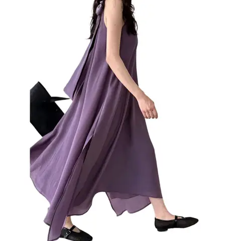 2025 хорошее качество, женское летнее длинное платье в стиле бохо, элегантное платье макси без рукавов со шнуровкой сзади, Vestidos, одежда