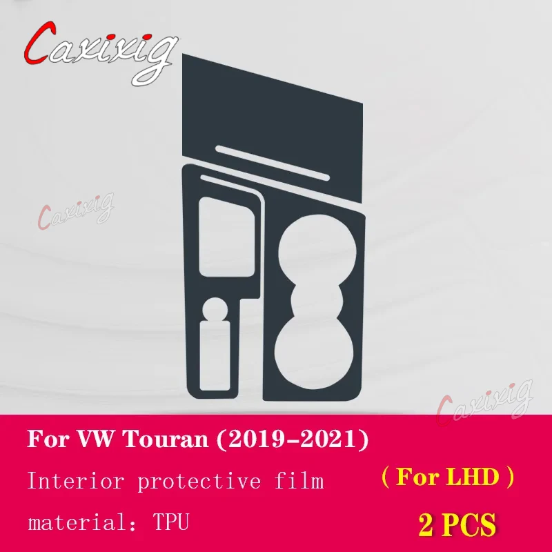 

Для Volkswagen Touareg 2019-2021 салон автомобиля, центральная консоль, прозрачная защитная пленка из ТПУ, ремонтная пленка против царапин, аксессуары