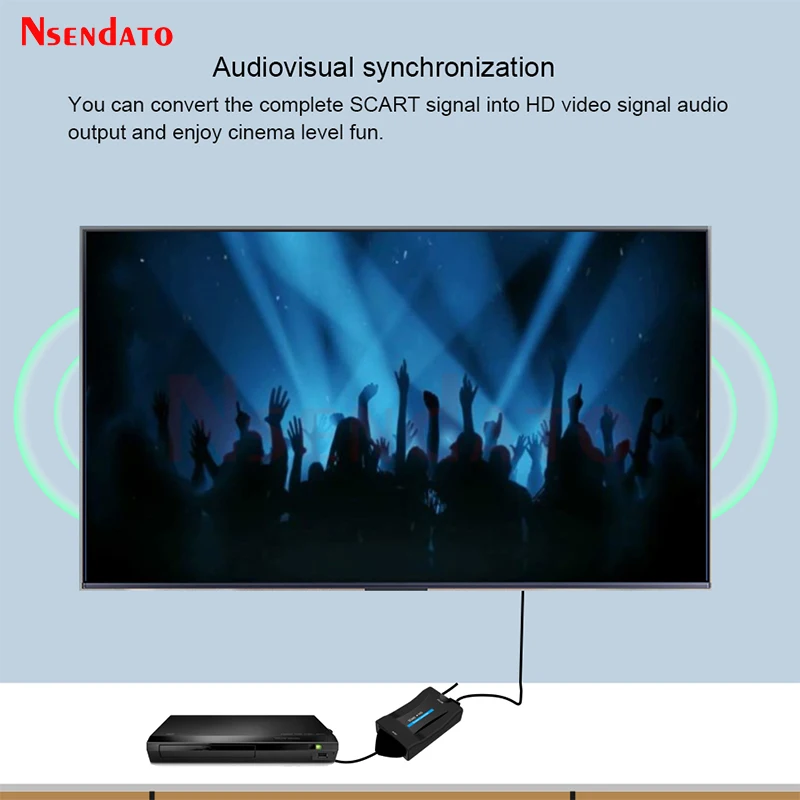 Преобразователь видео и аудио 720P/1080P SCart в HDMI высококлассный адаптер Scart